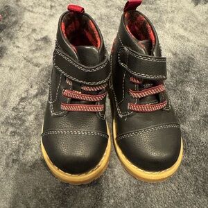 Target Cat & Jack  Black and Red Boots with Velcro and Laces